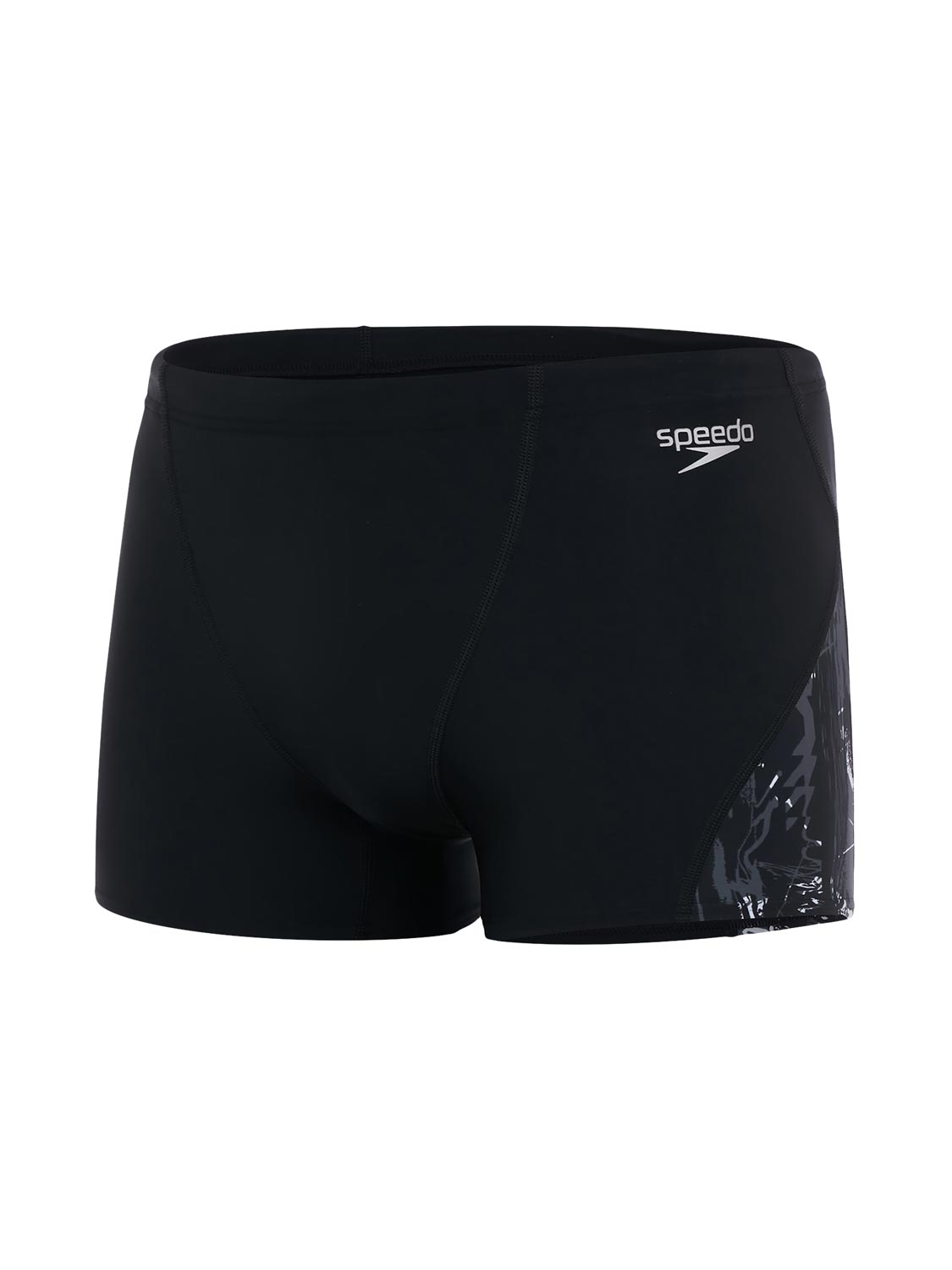 Speedo Eco Aquashort Allover V cut Zwart Grijs