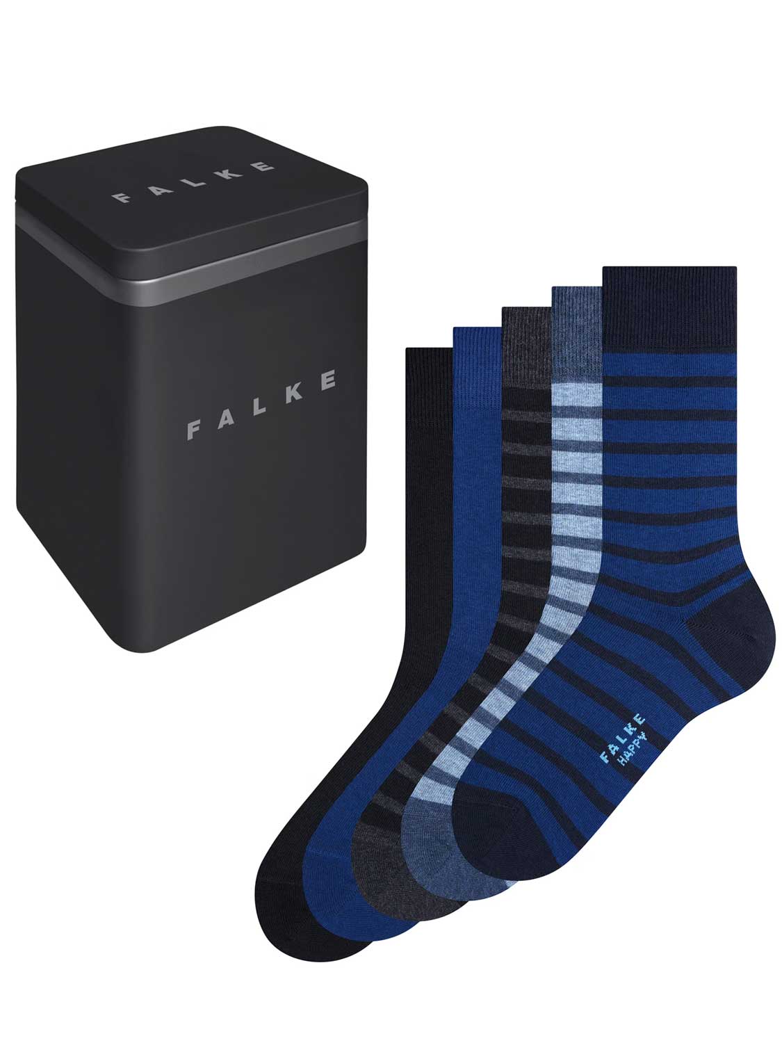 FALKE Happy Box 5-Pack cadeau geschenkset Katoen Multipack Sokken Heren veelkleurig - Maat 43-46